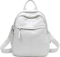 Monitika Zaino Donna Pelle Impermeabile Borse a zainetto Grande Capacità  Moda Zaini Casual Viaggio Scuola Zainetti Bianco : Amazon.it: Moda