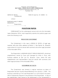 What is the procedure for writing a position paper based on a policy document to be answer: Nlrc Position Paper Reyes Overtime Employment