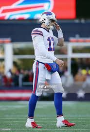 Josh Allen Of The Buffalo Bills Reacts During The First Half Against Buffalo Bills Nfl Uniforms Nfl Football