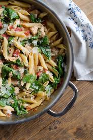 Chicken And Spinach Skillet Pasta Pasta Dishes Recipes Skillet Pasta