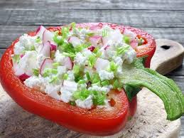 Gefullte Paprika Mit Huttenkase Und Radieschen Rezept Huttenkase Rezepte Gesunde Rezepte