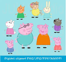 Image Of An Original Illustration Done In Digital Graphic Drawing You Get 9 Individual Files Peppa Pig M Peppa Pig Family Peppa Pig Peppa Pig Birthday Party