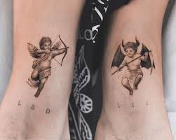 Cherubim are described as serving the will of god, performing divine duties in the earthly realm. Which Is Your Favorite Or Custom Good And Evil Cherubs For William Cherub Cherubtattoo Angel Angeltatto Tattoos Greek Tattoos Cupid Tattoo