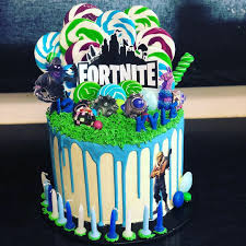 Birthday Cakes Fortnite Season 9 Fortnite Drip Cake With Lollipops Birthday Party Cake Boy Birthday Cake Birthday Cake Kids