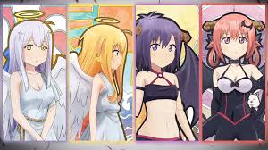 White Skin Anime Anime Girls Gabriel Dropout Fan Art Raphiel Raphi Shiraha Ainsworth Satanichia Mcdowell Kurumizawa Gabriel White Tenma Vignette April Tsukinose Angel Demon 2560x1440 Wallpaper Wallhaven Cc Gabriel spends too much on her mmorpg, satanichia spends character title: white skin anime anime girls gabriel