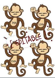 Teachers Pet Editable Cheeky Monkey Birthday Display