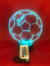 Soccer Ball Engraved Light Up Lamp Light Lamp Led With Remote Free Custom Name Personalized Night So Night Light Lamp Colored Led Lights