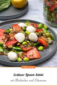 Erdbeer Linsensalat Mit Rhabarber Rezept Linsensalat Rhabarber Gesunde Vegetarische Rezepte