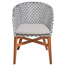 Shop our best selection of rattan / wicker kitchen & dining room chairs to reflect your style and inspire your home. Ipanema Outdoor Dining Chair Black And White Wicker Teaklegs Grey Cushion Auction 4025 5040742 Grays Australia