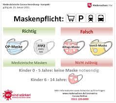 Generelle maskenpflicht beim einkauf aufheben. Ab 25 Januar Niedersachsische Corona Verordnung Mit Anderungen Bei Maskenpflicht Shg Aktuell De
