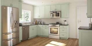 She first painted the cabinets. Sage Shaker Maple Kitchen Cabinetry