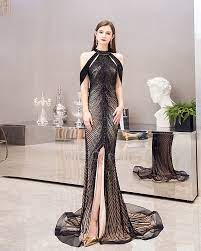 Sorgen sie für einen wahrhaft spektakulären auftritt in unseren eleganten abendkleidern für schwangere, entworfen für. Glitzernden Armellos Meerjungfrau Luxus Ruckenfreies Neckholder Pailletten Schwarze Partykleider Roter Teppich Kleider Hochgeschlossene Abendkleider Online Kaufen 1319151175 1 Ricici Com