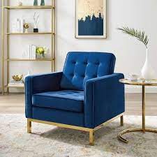 blue velvet tufted mid century modern gold leg lounge chair blue chairs living room blue velvet accent chair blue velvet chairs