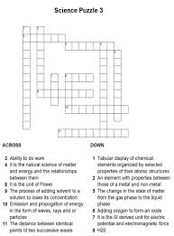 1st grade science vocabulary crossword puzzles. Science Puzzle 3