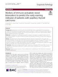 Pdf Markers Of Immune Activation Novel Biomarkers To Predict The Early Warning Indicator Of Patients With Papillary Thyroid Carcinoma