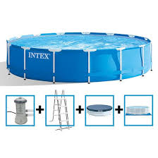 metal framepool 457x84 cm complete set zwembad koppelingen pomp