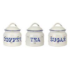 Canister 18.5cm vintage set of 3 ceramic kitchen tea/coffee/sugar canisters. Ceramic Coffee Sugar Tea Canisters Set Of 3 Kirklands