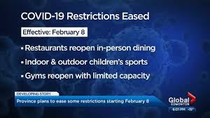 Some people are wondering what, if anything, will change that day. Global Edmonton Alberta To Lift Some Covid 19 Restrictions And Reopen Gyms In Person Dining Feb 8 Facebook