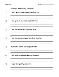 Sel Worksheets Understanding Feelings Social Thinking Emotional Development