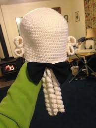 Crocheted Powdered Wig Hat Crochet Crochet Hats Wig Hat