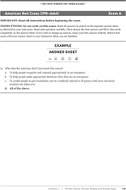 American Red Cross Cpr Adult Example Answer Sheet Pdf Free Download