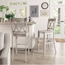 Eleanor Double X Back Bar Height Chairs Set Of 2 By Inspire Q Classic Antique White Bar Height Chairs Bar Furniture Furniture