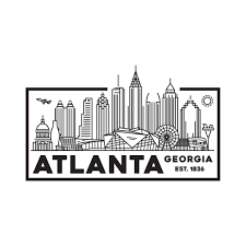 Atlanta Skyline Art Black And White Atlanta Skyline Badge Atlanta Atlanta Skyline Atlanta Skyline Silhouette Atlanta Art