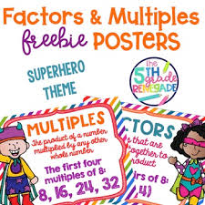 factors and multiples poster anchor chart freebie