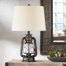 Maybe you would like to learn more about one of these? Franklin Iron Works Rustic Industrial Accent Table Lamp Miner Lantern Weathered Bronze Oatmeal Fabric Shade Living Room Bedroom Walmart Com Walmart Com