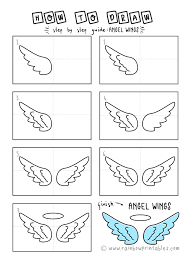 Dfx, eps, pdf, png, and svg cut files. Easy To Draw Cartoon Angel Wings For Young Kids Step By Step Rainbow Printables