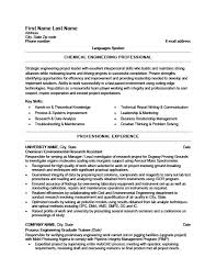 chemical engineer resume template