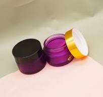 1.7 Ounce Frosted Purple Glass Hair Product Containers Cream Jar with Black  Lids for Skin Care Cream