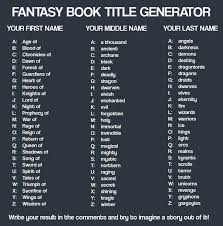 Fantasiebuchtitelgenerator Von Www Deviantart Co Auf Deviantart Worte Schreiben Buch Selber Schreiben Buch Schreiben