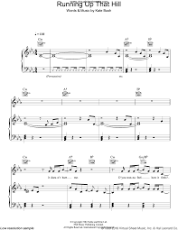Bush Running Up That Hill Sheet Music For Voice Piano Or Guitar Sheet Music Guitar Sheet Music Music