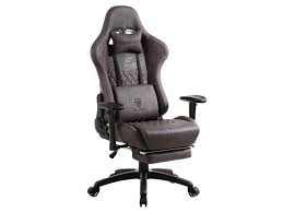 The arms are closed and often in a classic rolled shape. Dowinx Gaming Chair Ergonomic Retro Style Recliner With Massage Lumbar Support Office Armchair For Computer Pu Leather With Retractable Footrest Brown Newegg Com