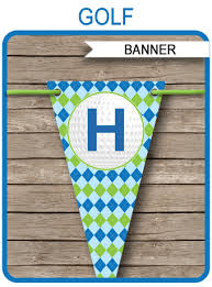 Golf Party Banner Template | Happy Birthday Banner | Editable Bunting