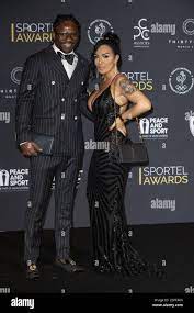 Hassan N'Dam N'Jikam and his girlfriend attend the Sportel 2018 Awards Gala  Nigth held at the Grimaldi Forum in Monaco on October 23, 2018. Photo by  Marco Piovanotto/ABACAPRESS.COM Stock Photo - Alamy