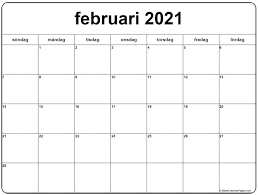 Kalender för februari 2021 för utskrift. Februari 2021 Kalender Svenska Kalender Februari