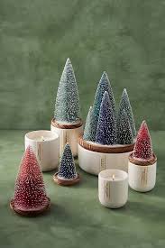 Frosted Bottle Brush Tree Candle | Anthropologie