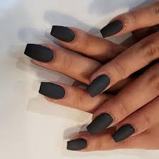 Matte Black Acrylic Nails Coffin Pin On My Style