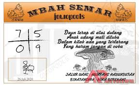 Syair Hk Mbah Semar 26 Juli 2020 Keluaran Togel
