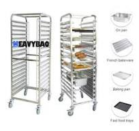 Stainless Steel Bakery Tray Trolley - 16 Layer Heavy Duty
