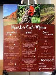 The Menu For The Rooster Cafe Servicenet S Prospect Meadow Farm Facebook