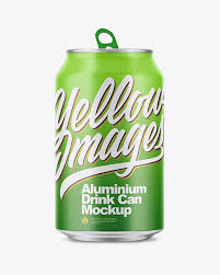 350ml Matte Aluminium Drink Can Mockup In Can Mockups On Yellow Images Object Mockups