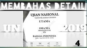 Soal un sma bahasa indonesia terbaru dan pembahasannya yang kami hadirkan berasal dari ujian nasional mapel terkait yang diujikan pada tahun 2017 lalu. Pembahasan Soal Un Bahasa Indonesia Sma Ma 2019 Youtube