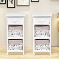 Gymax 2 Pc End Bedside Table Nightstand Chest Cabinet Walmart Com Walmart Com