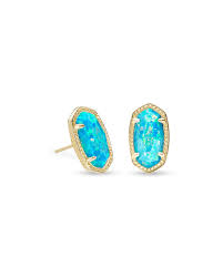 Ending friday at 3:31pm pdt 3d 14h. Ellie Gold Stud Earring In Turquoise Kyocera Opal Kendra Scott