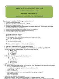 Soal ujian utama algoritma dan pemrograman 2 soal ujian utama ap2, untuk kelas 1ia. Soal Komprehensif Algoritma Dan Pemrograman