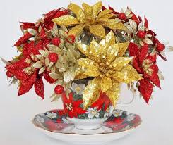 Maybe you would like to learn more about one of these? Holiday Teacup Silk Floral Arrangement Red By Beautyeverlasting Natal Arranjos Mesa