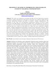 Sulung nomina kata benda yang terdahulu atau yang mula mula sekali anak yang tertua. Pdf The Effect Of Lexical Inferencing Strategies On Students Reading Comprehension